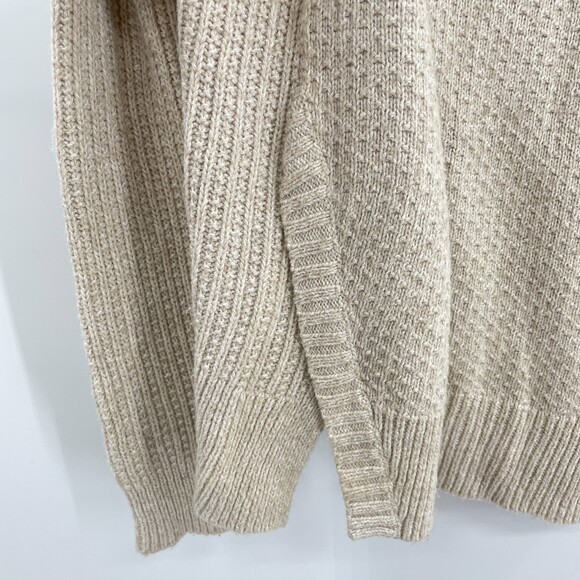 MADEWELL Cream Texture Mix Long Sleeve Knit Crew Neck Sweater Size XS - Picture 4 of 5